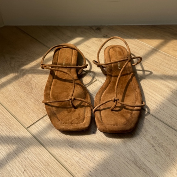 Loeffler Randall Eleanor Cacao Suede Strappy Sandal - Picture 5 of 6